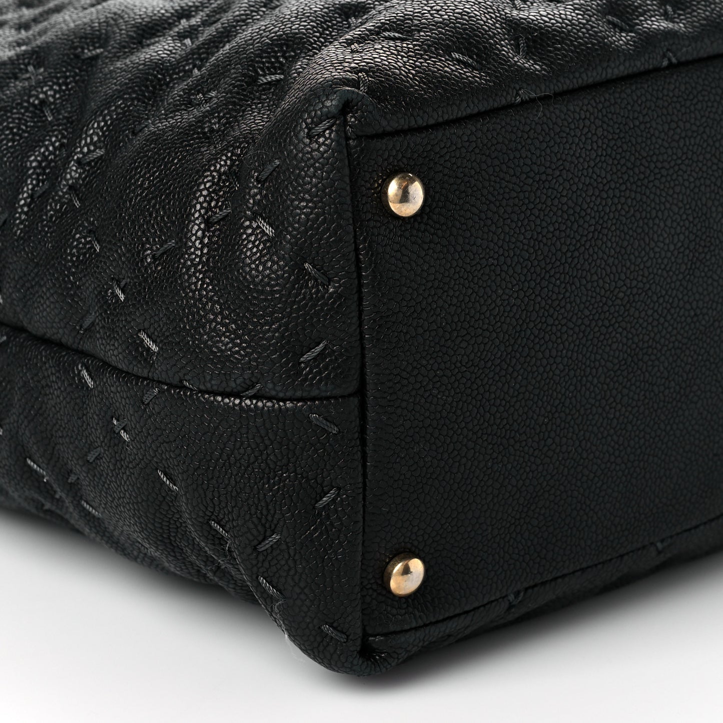 Caviar Stitched Tote Black