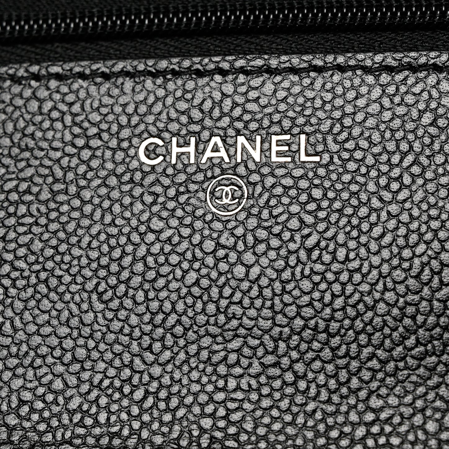Caviar Quilted Chain CC Wallet On Chain WOC Black