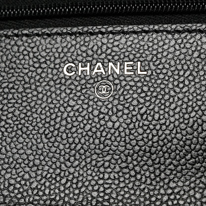 Chanel Caviar Quilted Chain CC Wallet On Chain WOC Black 6 of 11