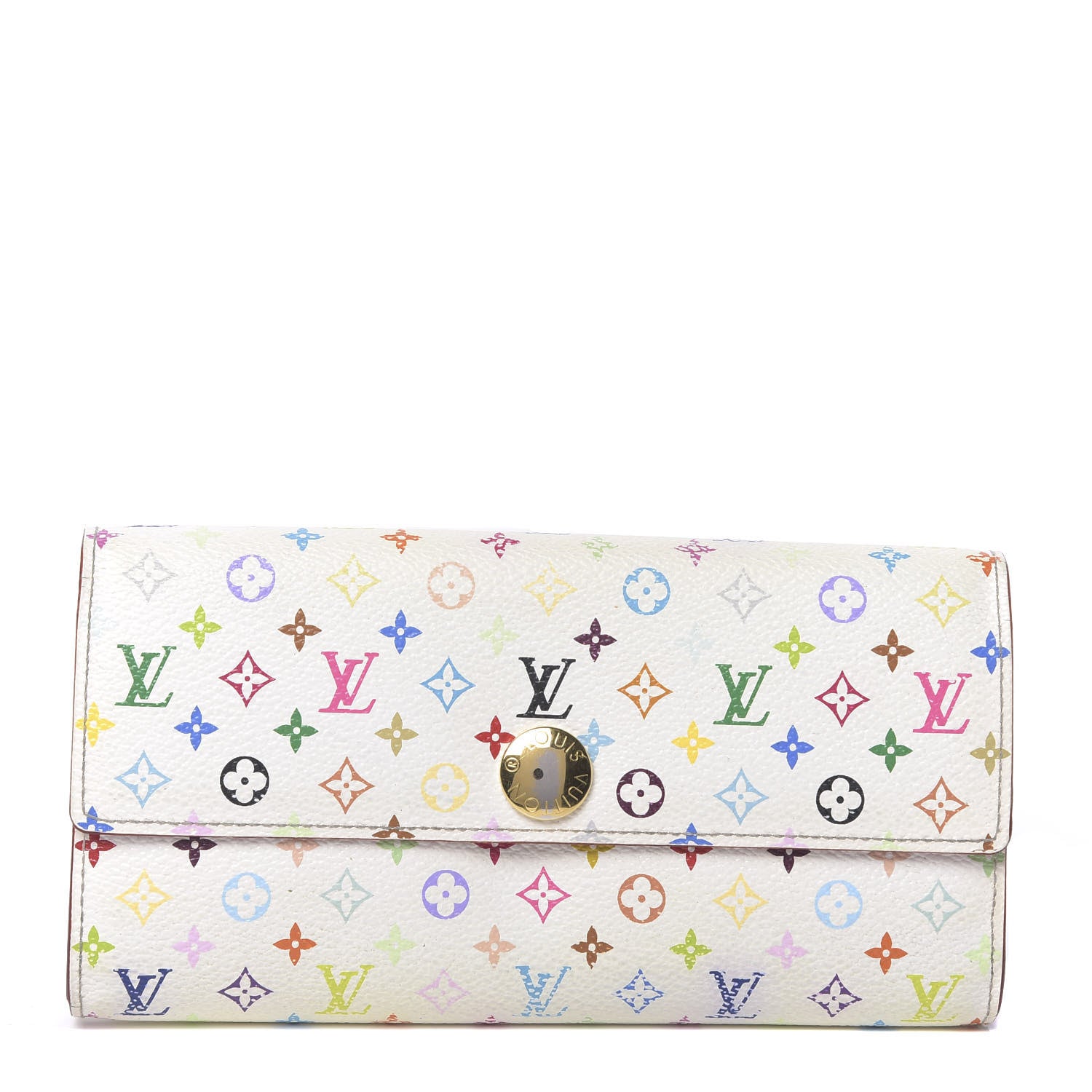 Louis Vuitton Monogram Multicolor Sarah Wallet White Litchi 1 of 15