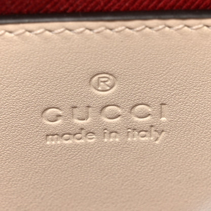 Gucci GG Supreme Monogram Textured Calfskin Small Emblem Shoulder Bag Beige Mystic White 6 of 10