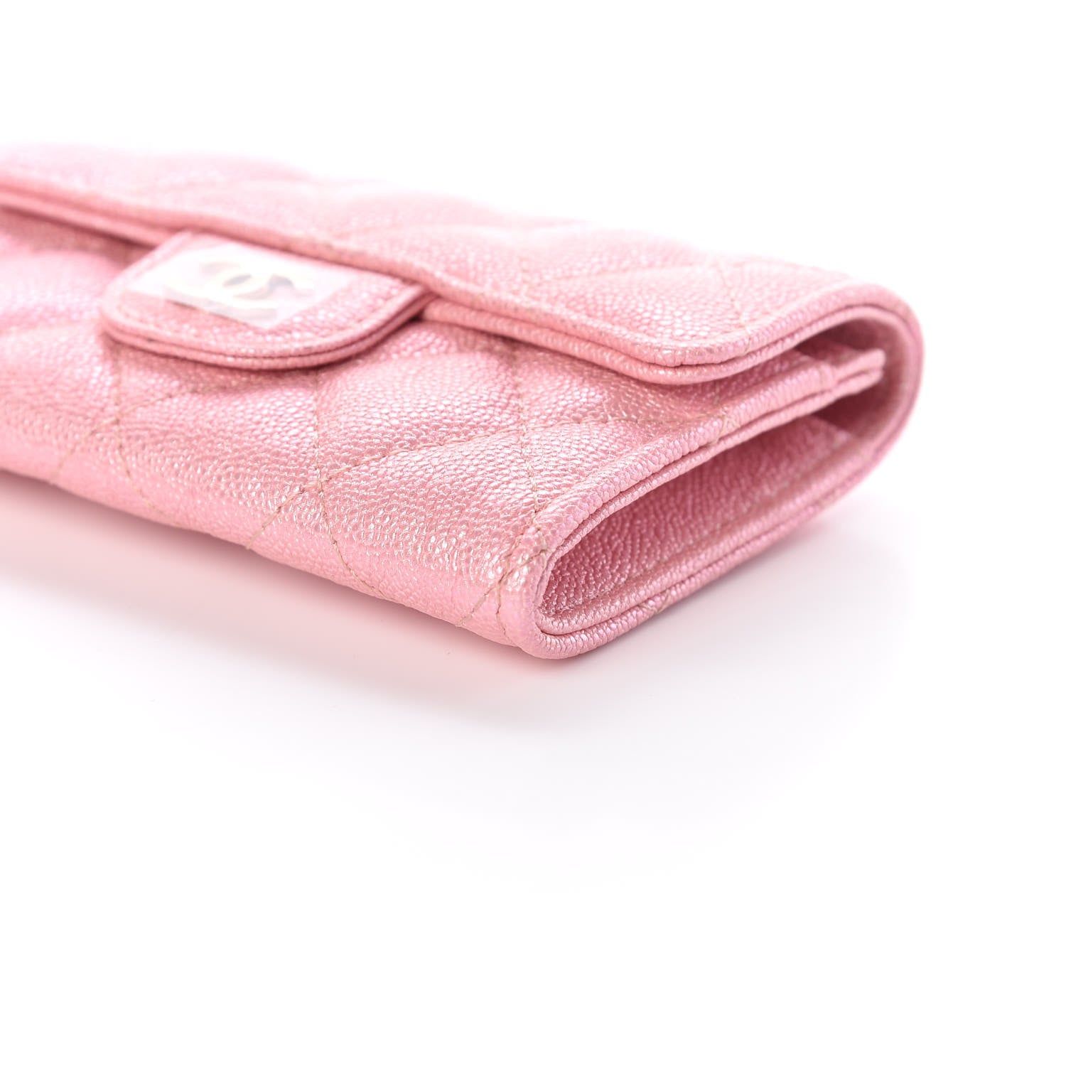 Chanel Iridescent Caviar Quilted Flap Card Holder Rose Pink 10 of 11