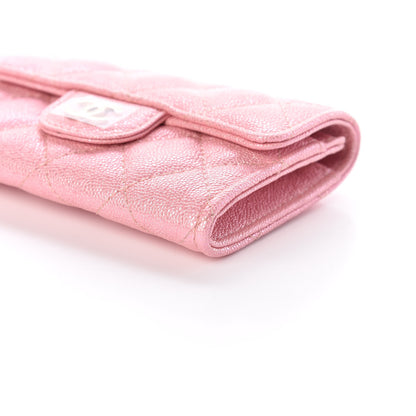 Chanel Iridescent Caviar Quilted Flap Card Holder Rose Pink 10 of 11