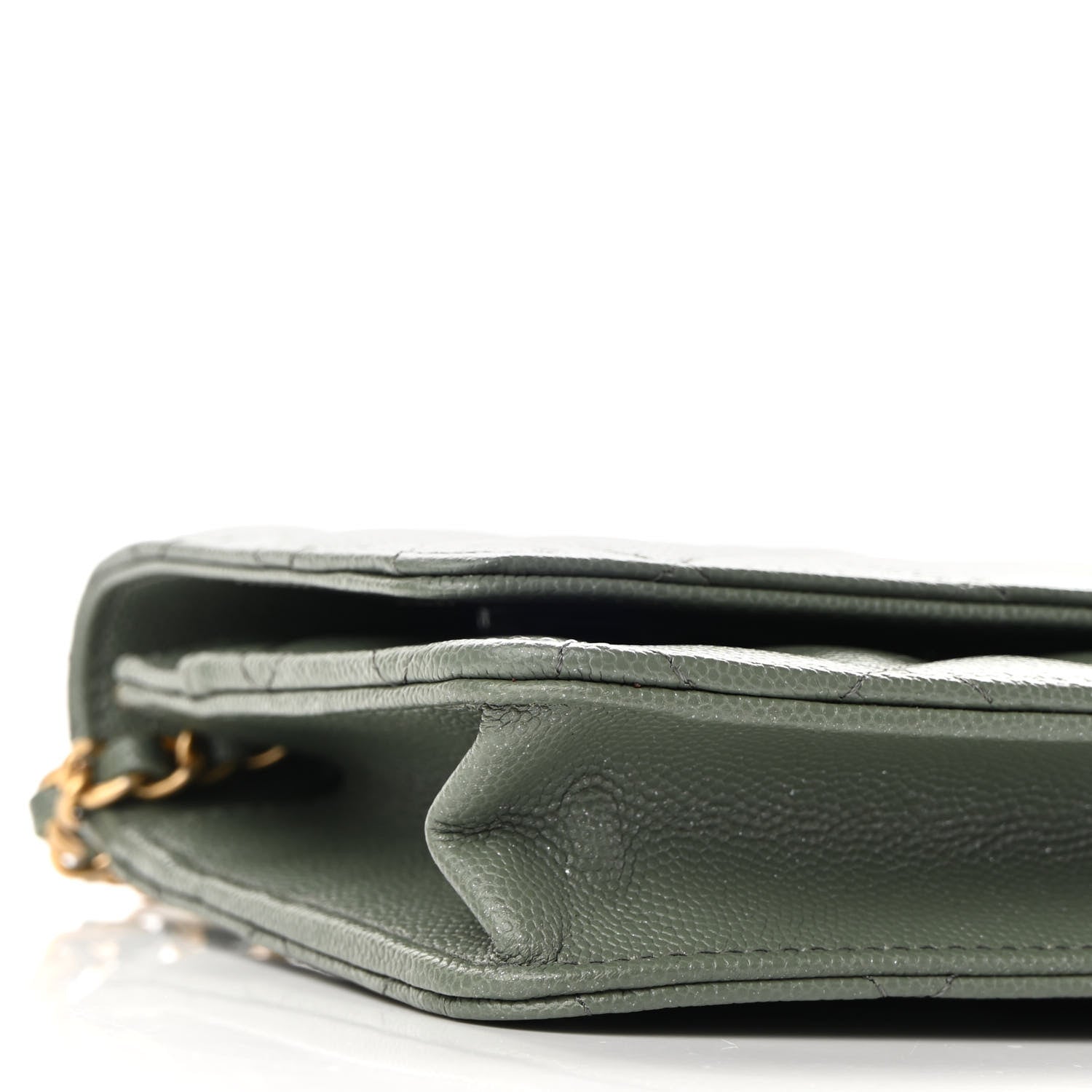 Chanel Iridescent Caviar Quilted Wallet On Chain WOC Green 11 of 11