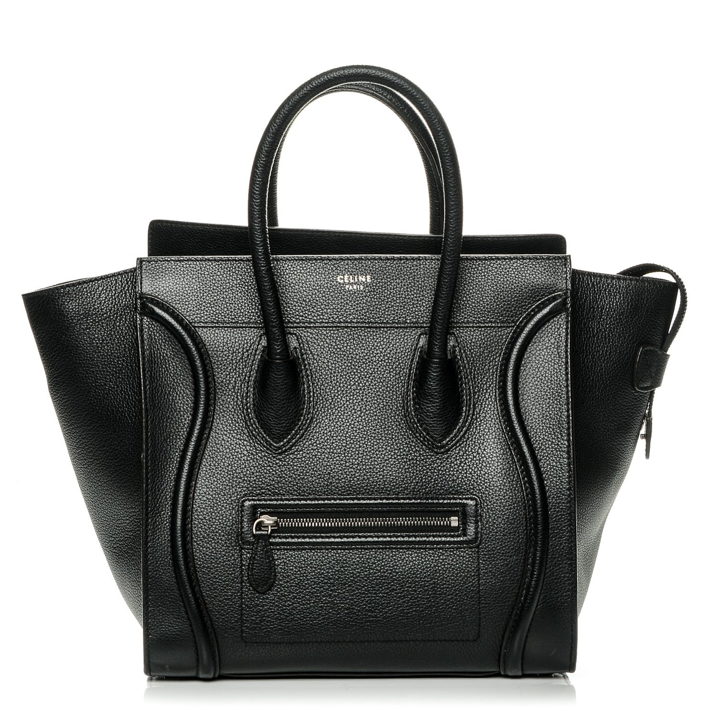 Drummed Calfskin Mini Luggage Black