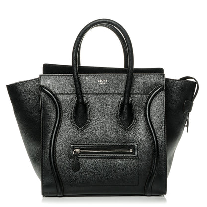 Celine Drummed Calfskin Mini Luggage Black 1 of 6