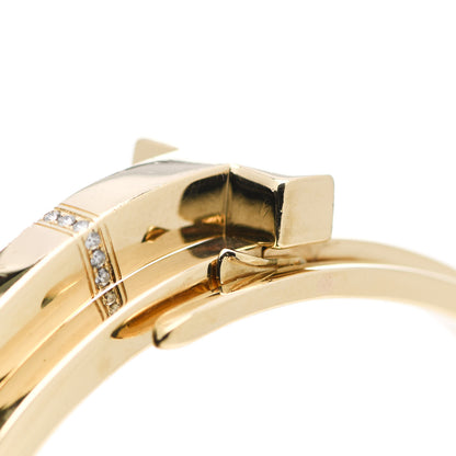 Tiffany 18K Yellow Gold Diamond Wide T T1 Hinged Wrap Bangle Bracelet 4 of 5