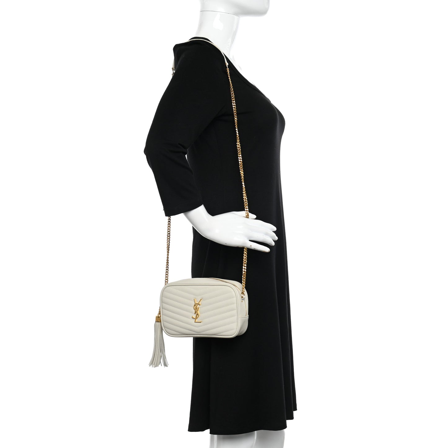 Grain De Poudre Matelasse Monogram Mini Lou Camera Bag Crema Soft