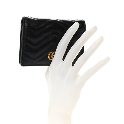 Gucci Calfskin Matelasse GG Marmont Card Case Wallet Black 2 of 12