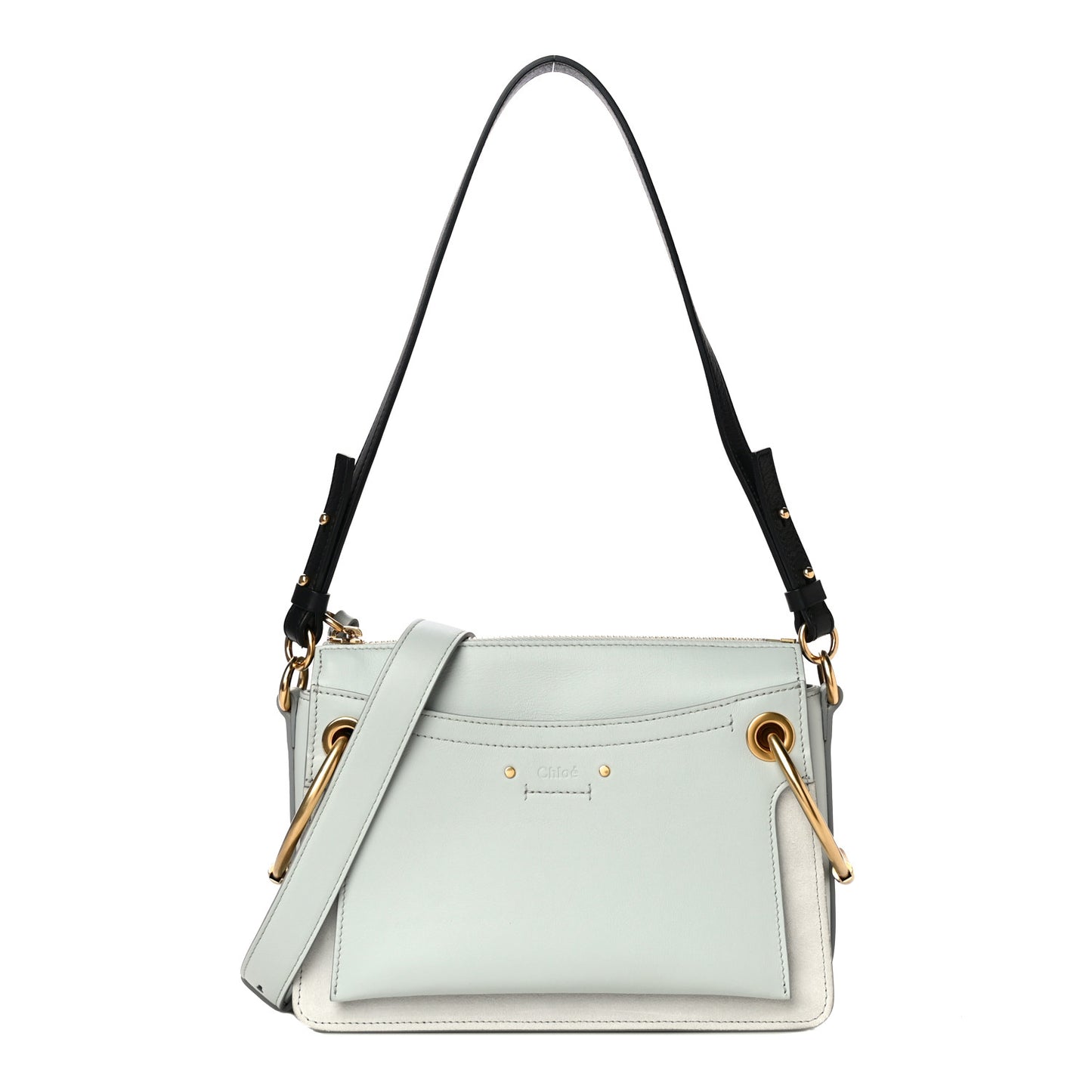 Calfskin Suede Medium Roy Bag Airy Grey