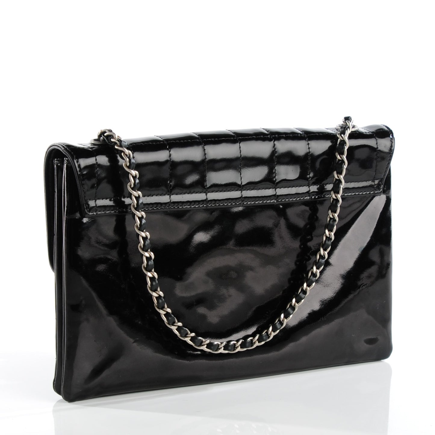 Patent Chocolate Bar Mademoiselle Flap Black