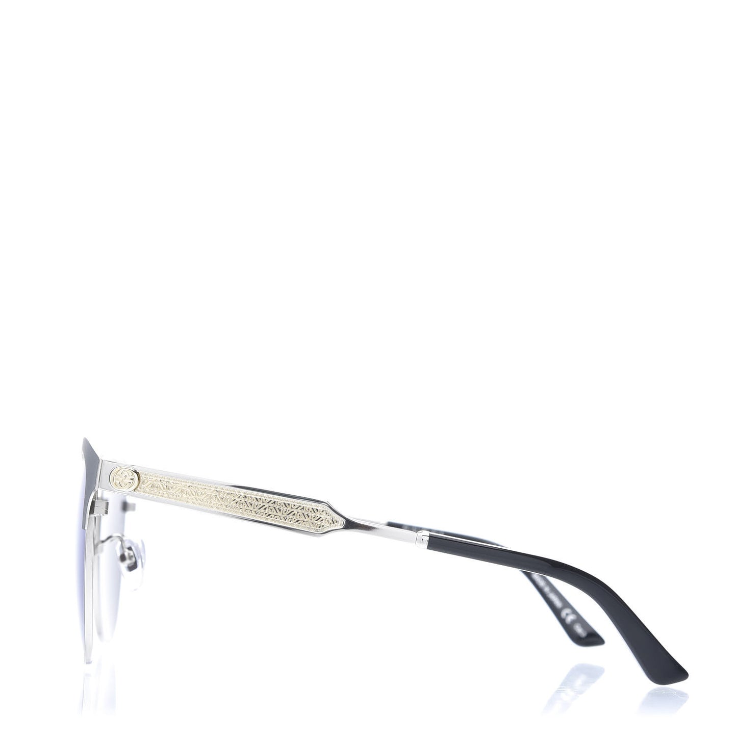Round Metal GG0074SK Sunglasses Black Silver