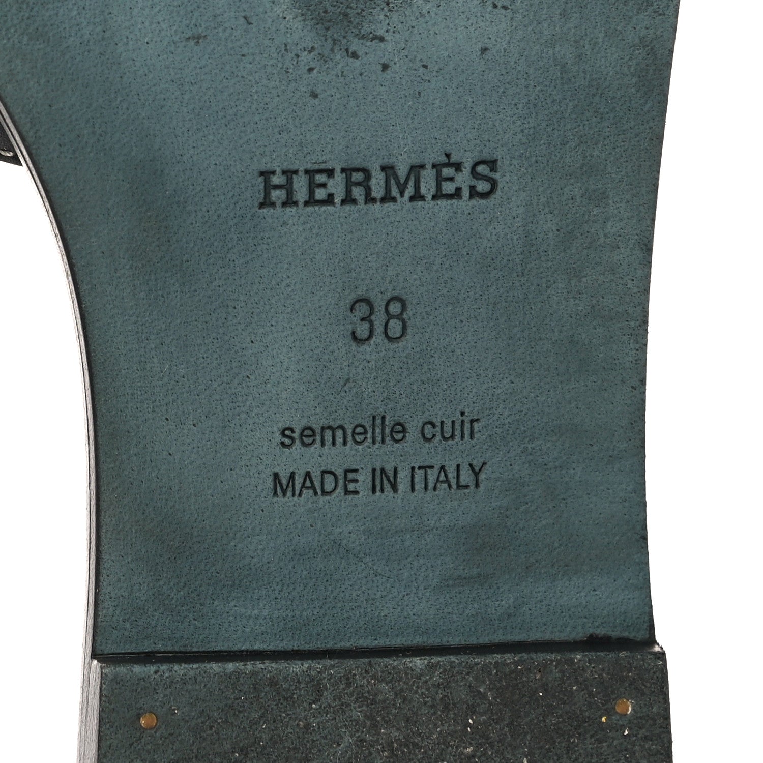 Hermes Box Calfskin Oran Sandals 38 Black 12 of 19