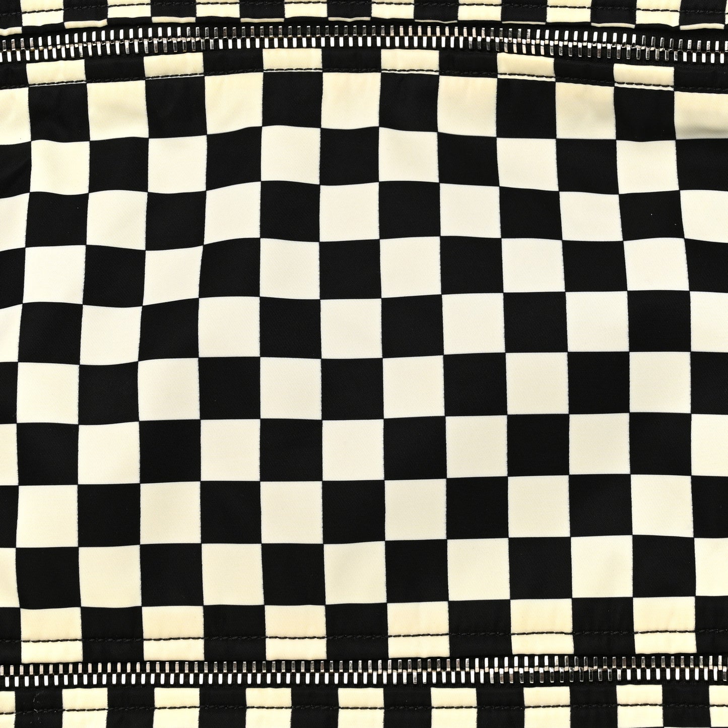 Nylon Checker Print Large Pandora Black White