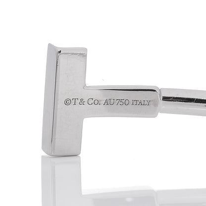 Tiffany 18K White Gold Diamond T Wire Bracelet 4 of 5