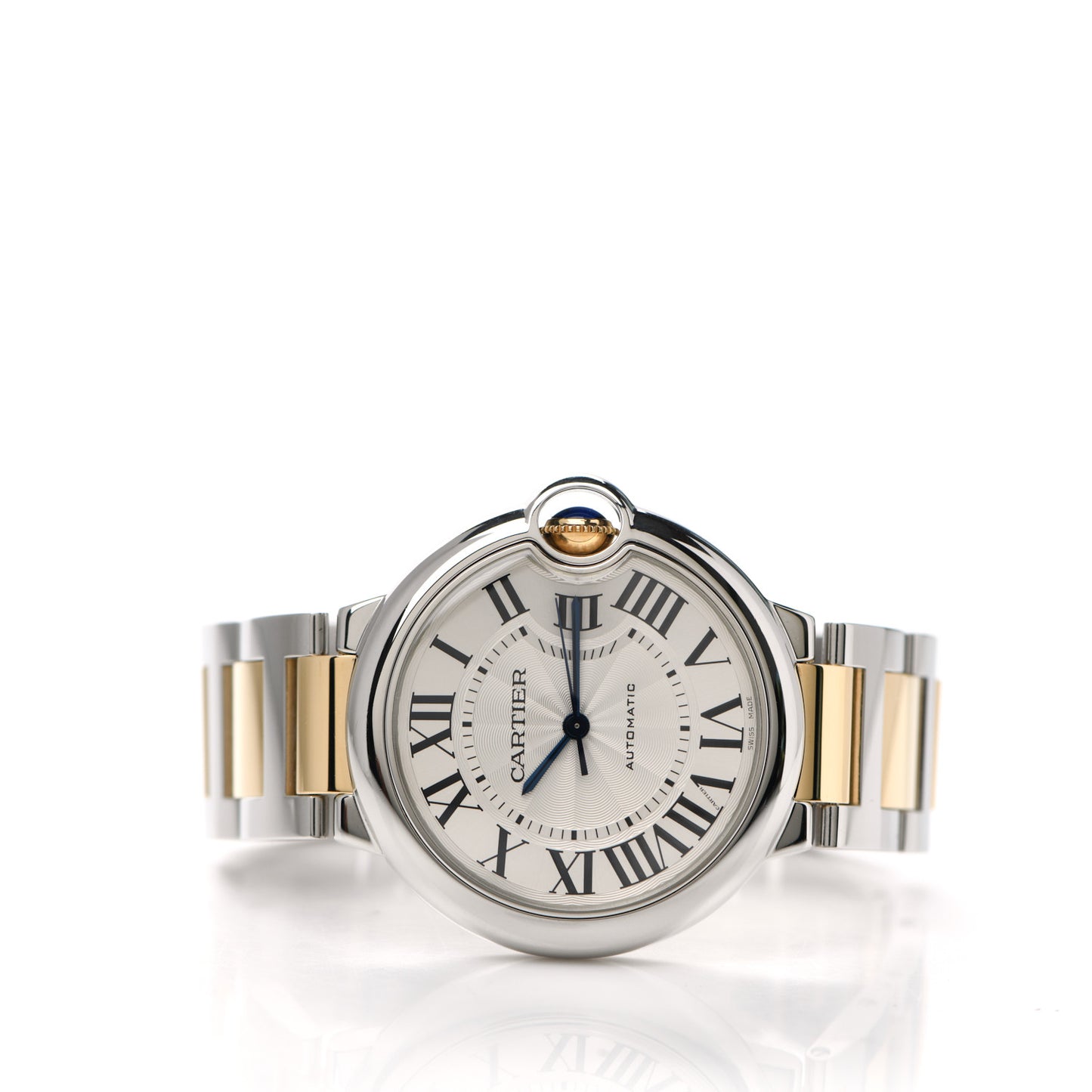 Stainless Steel 18K Yellow Gold 36mm Ballon Bleu De Cartier Automatic Watch