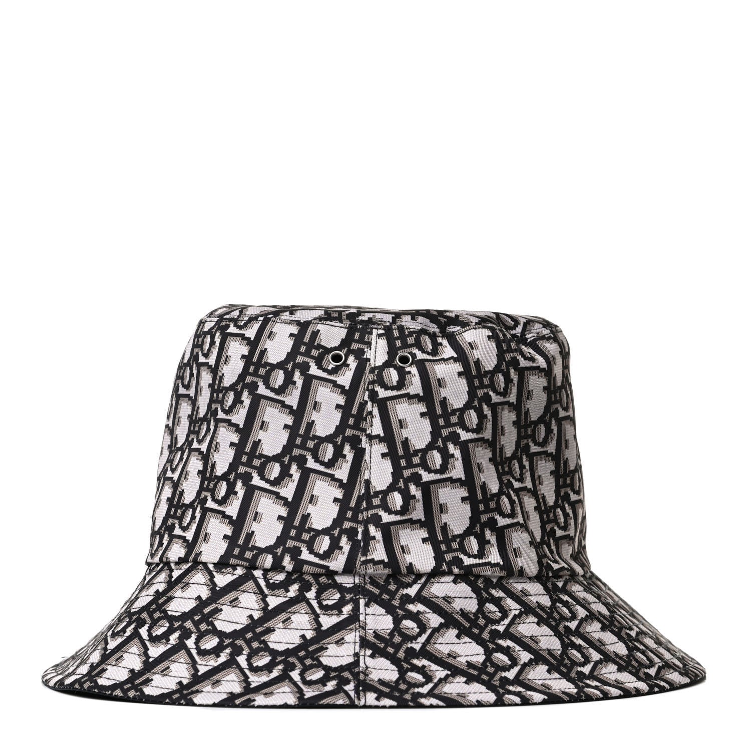 Christian Dior Polyester Cotton Oblique Teddy-D Brim Bucket Hat 57 Black 7 of 9