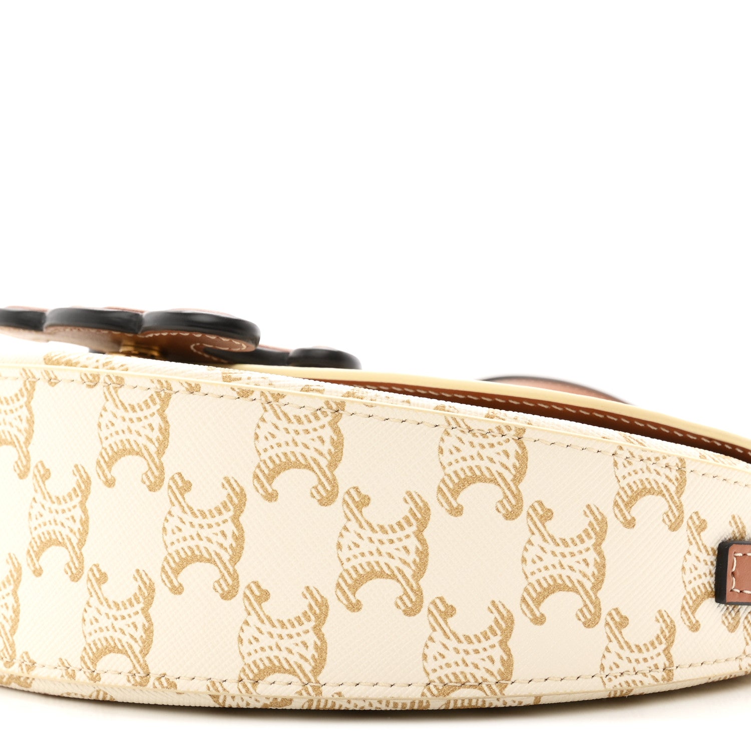Celine Calfskin Triomphe Canvas Besace White 10 of 11