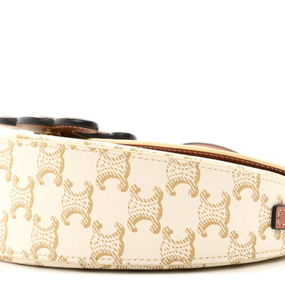 Celine Calfskin Triomphe Canvas Besace White 10 of 11
