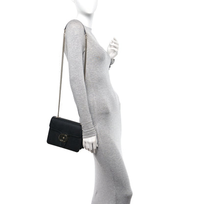 Gucci Dollar Calfskin Small Interlocking G Shoulder Bag Black 2 of 12
