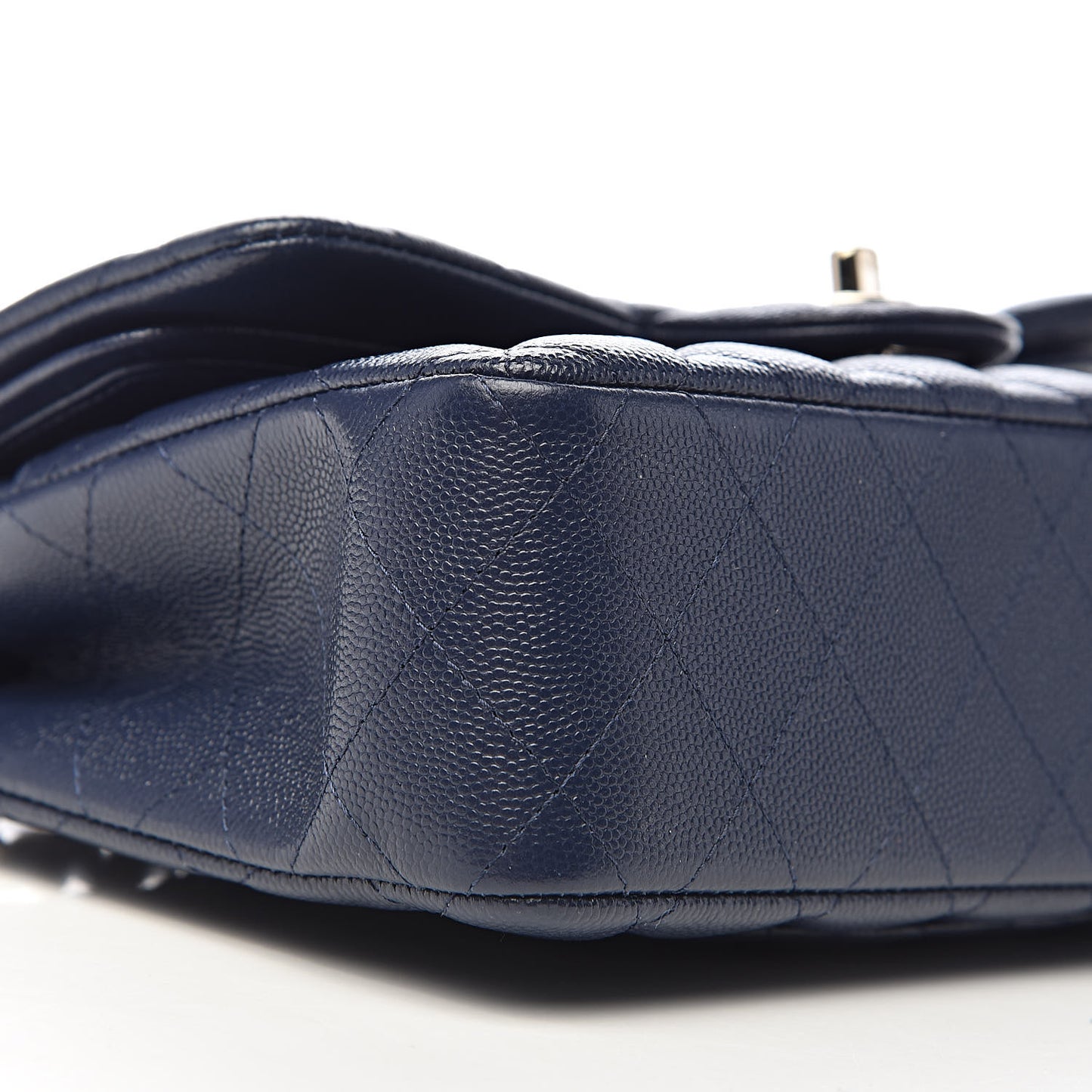 Caviar Quilted Small Double Flap Navy