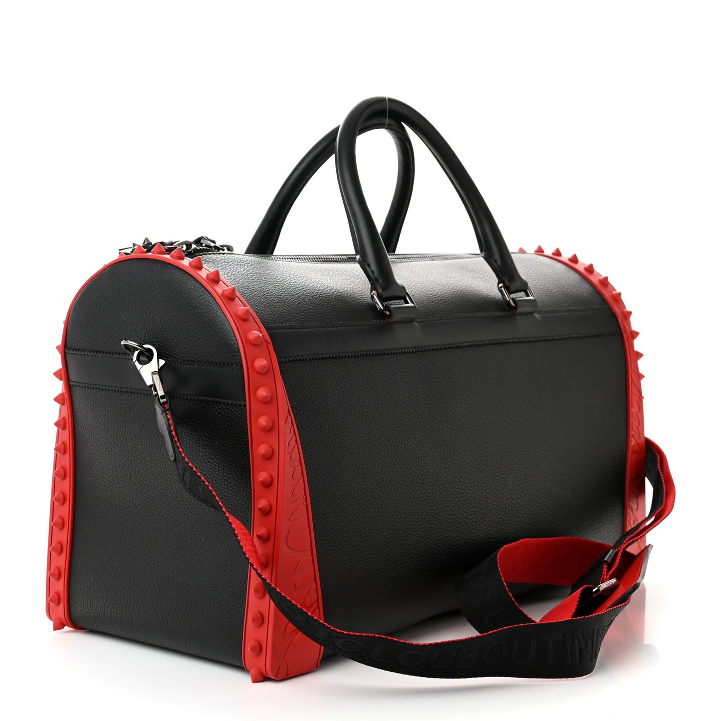 Calfskin Sneakender Studded Duffle Bag Black