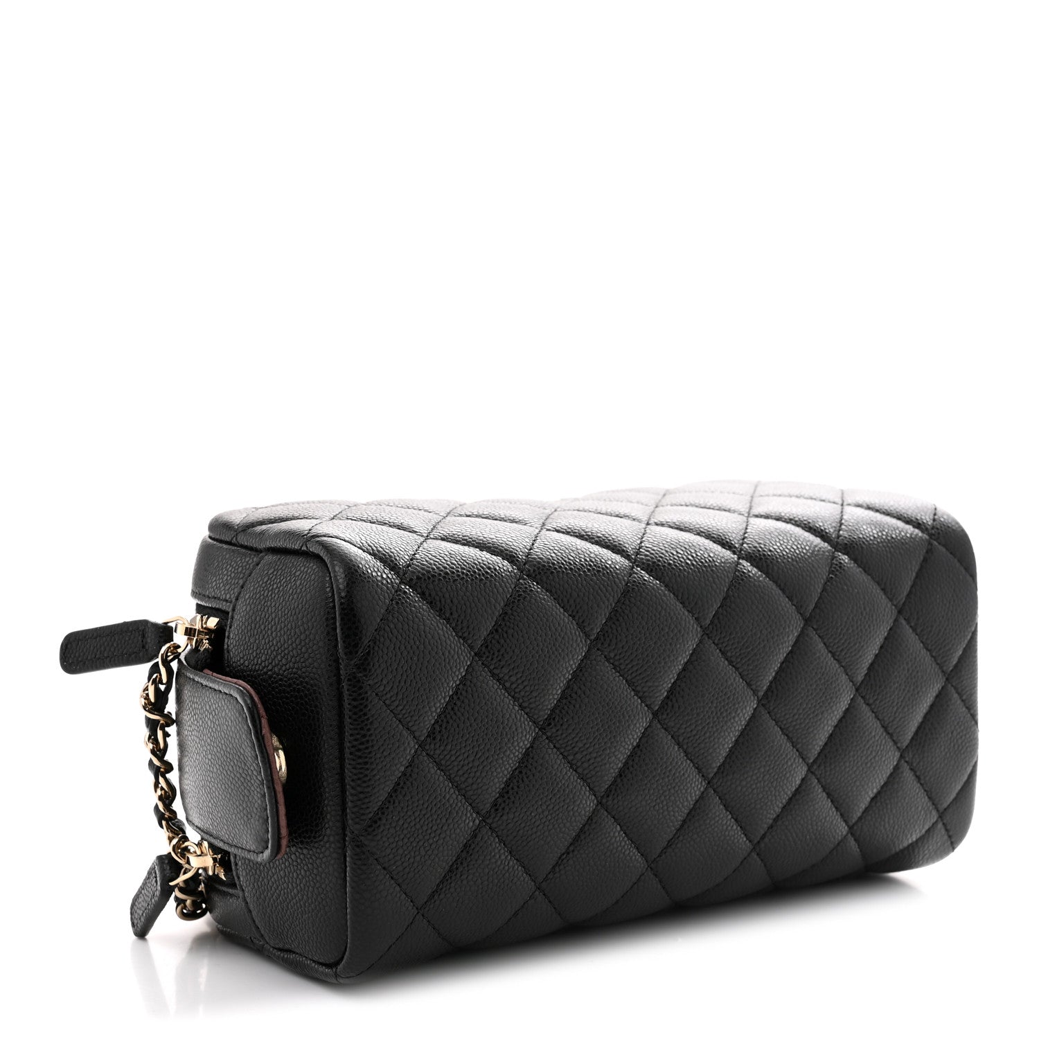 Chanel Caviar Quilted Toiletry Case With Chain Black 4 of 8