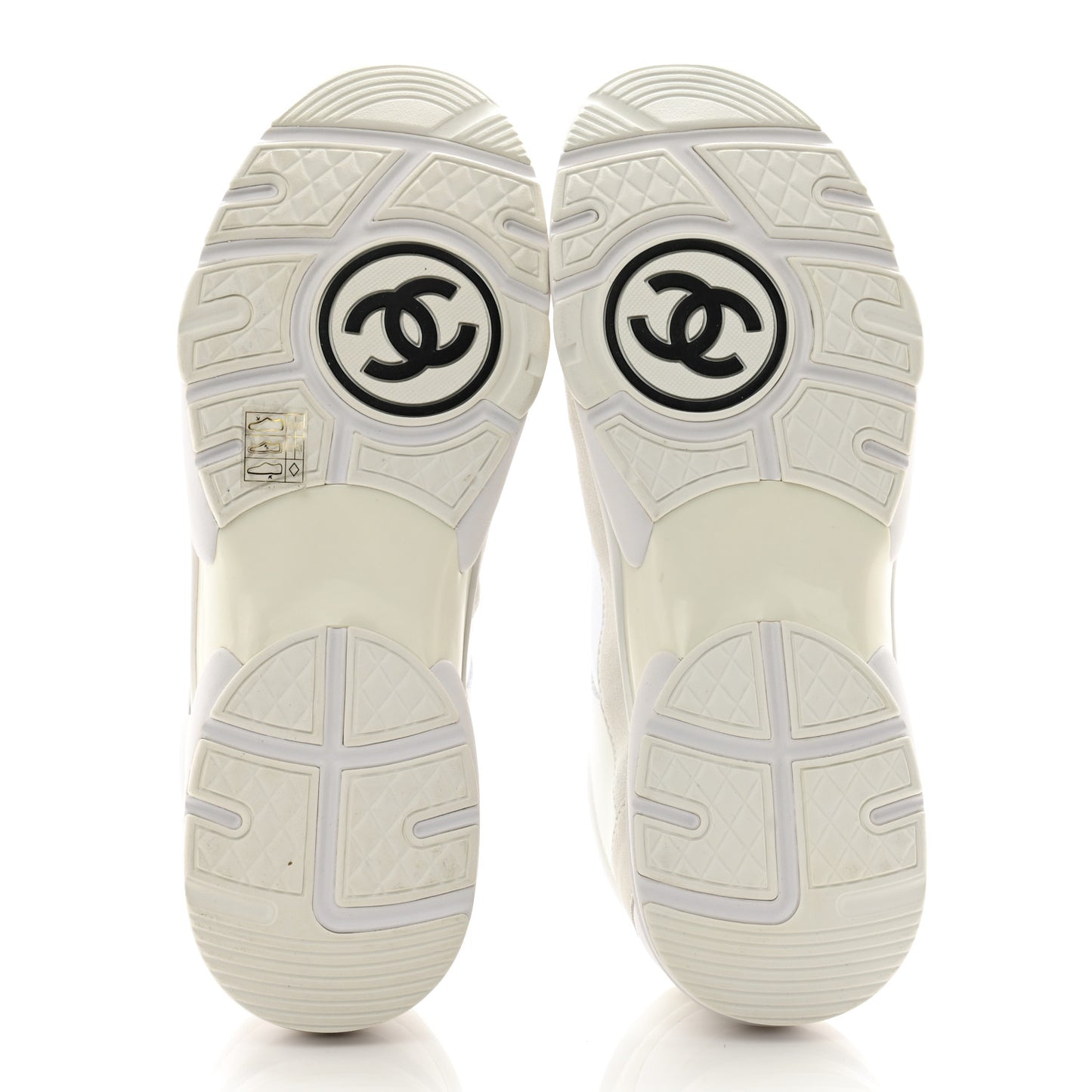 Suede Calfskin Fabric Mens CC Sneakers 45 White