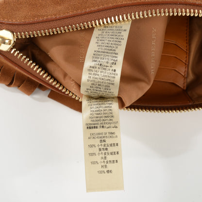 Burberry Suede Fringe Peyton Crossbody Clutch Bag Amber 6 of 12