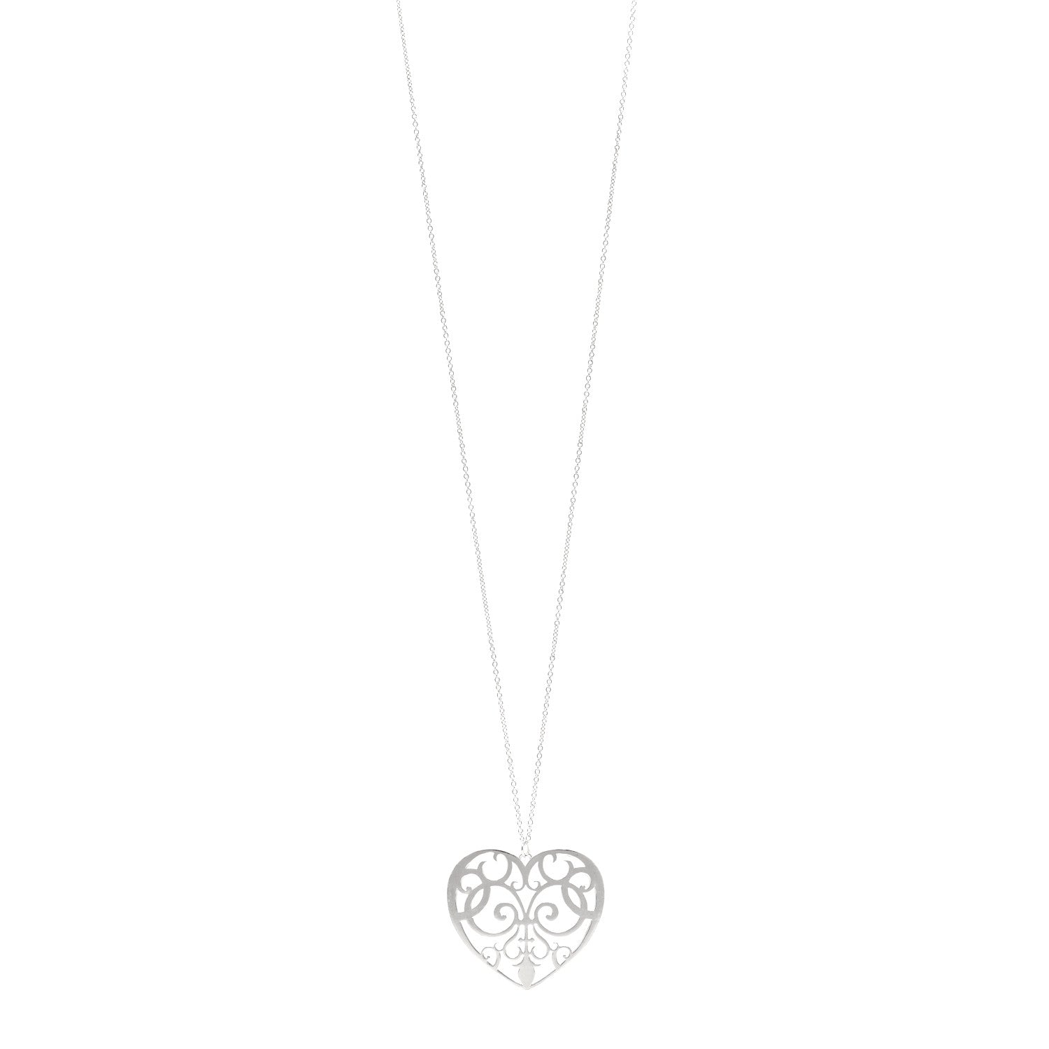 Tiffany Sterling Silver Enchant Heart Pendant Necklace 1 of 4