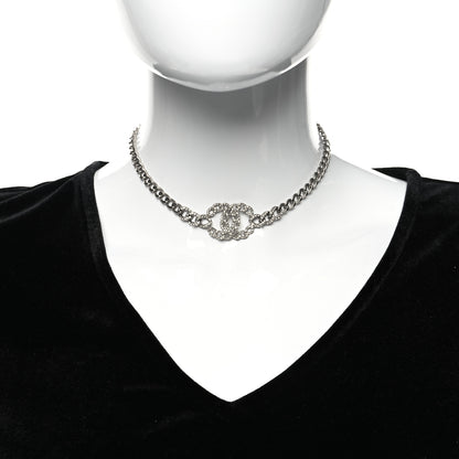 Chanel Crystal CC Necklace Silver 2 of 5