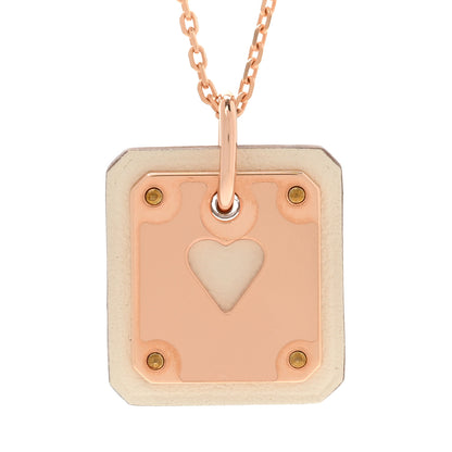 Hermes Rose Gold Plated Swift As de Coeur Pendant Necklace Nata 4 of 8