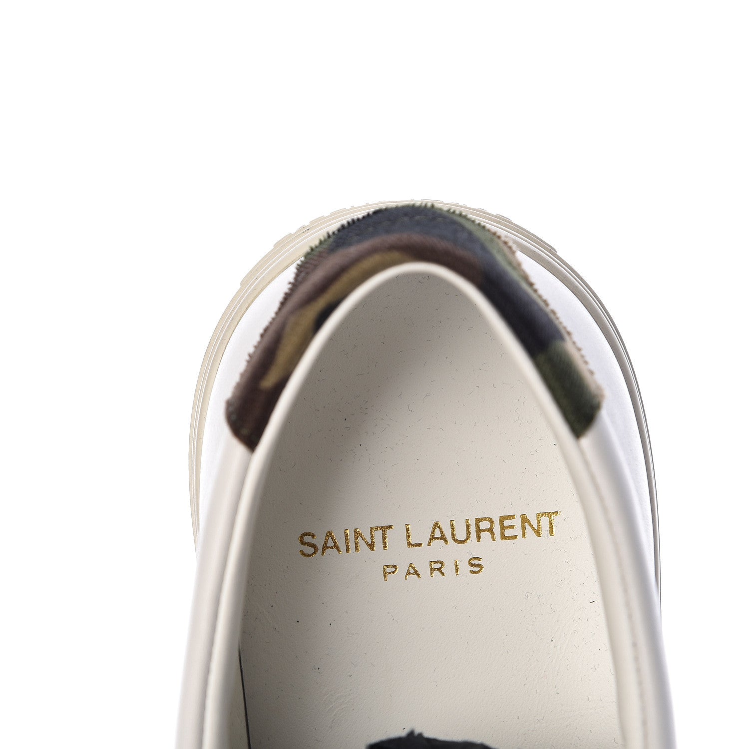 Saint Laurent Calfskin Camouflage Womens Andy Low Top Sneakers 36.5 Optic White 7 of 9
