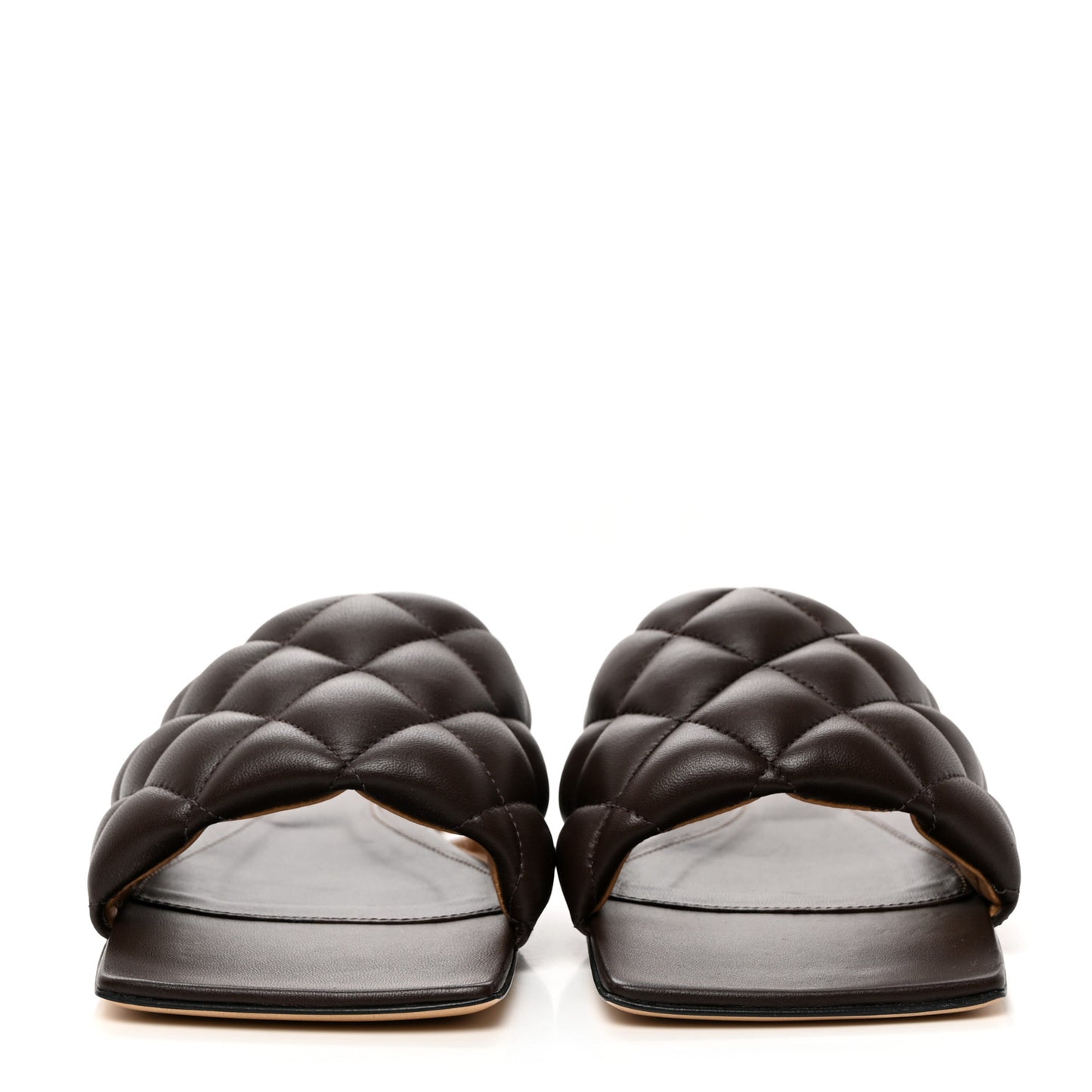 Nappa Matelasse Padded Flat Sandals 38 Chocolate