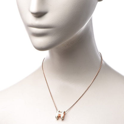 Hermes Lacquered Palladium Pop H Pendant Necklace White 2 of 6