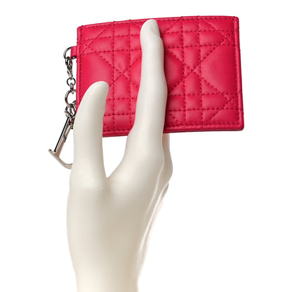 Christian Dior Lambskin Cannage Lady Dior Card Holder Fuchsia 2 of 11