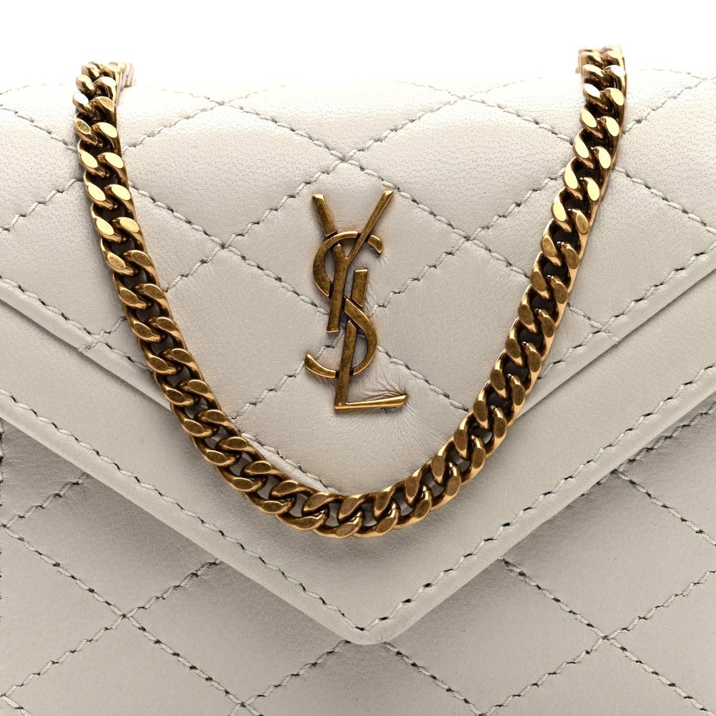 Lambskin Quilted Monogram Micro Gaby Crossbody Bag Crema Soft