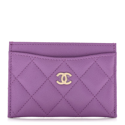 Chanel Caviar Quilted Card Holder Purple 1 of 12