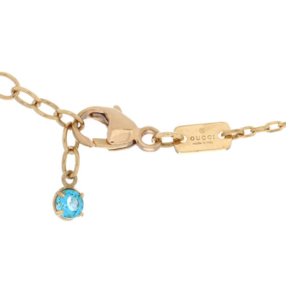 Gucci 18K Yellow Gold Blue Topaz Running G Pendant Necklace 4 of 4