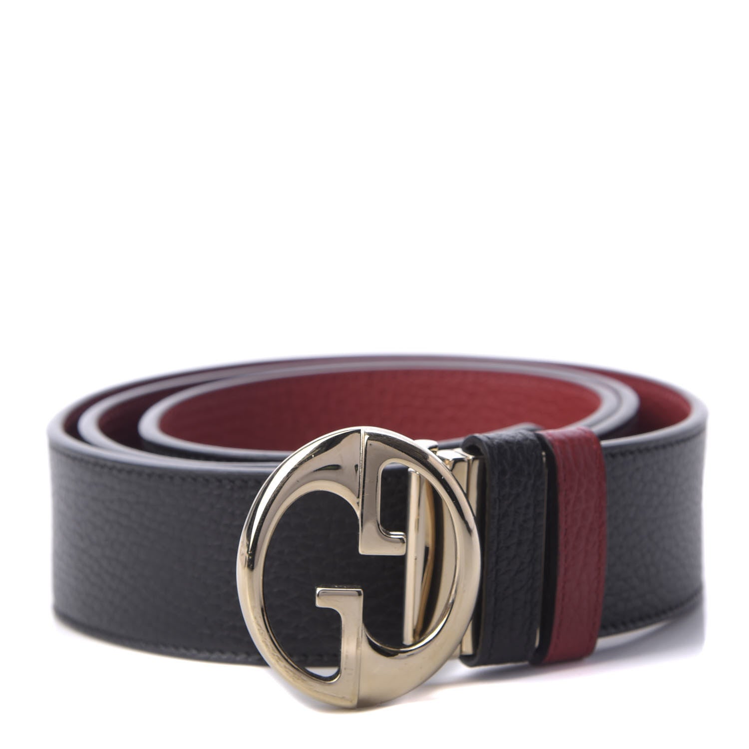 Gucci Calfskin 1973 Reversible Belt 105 42 Black Red 1 of 5