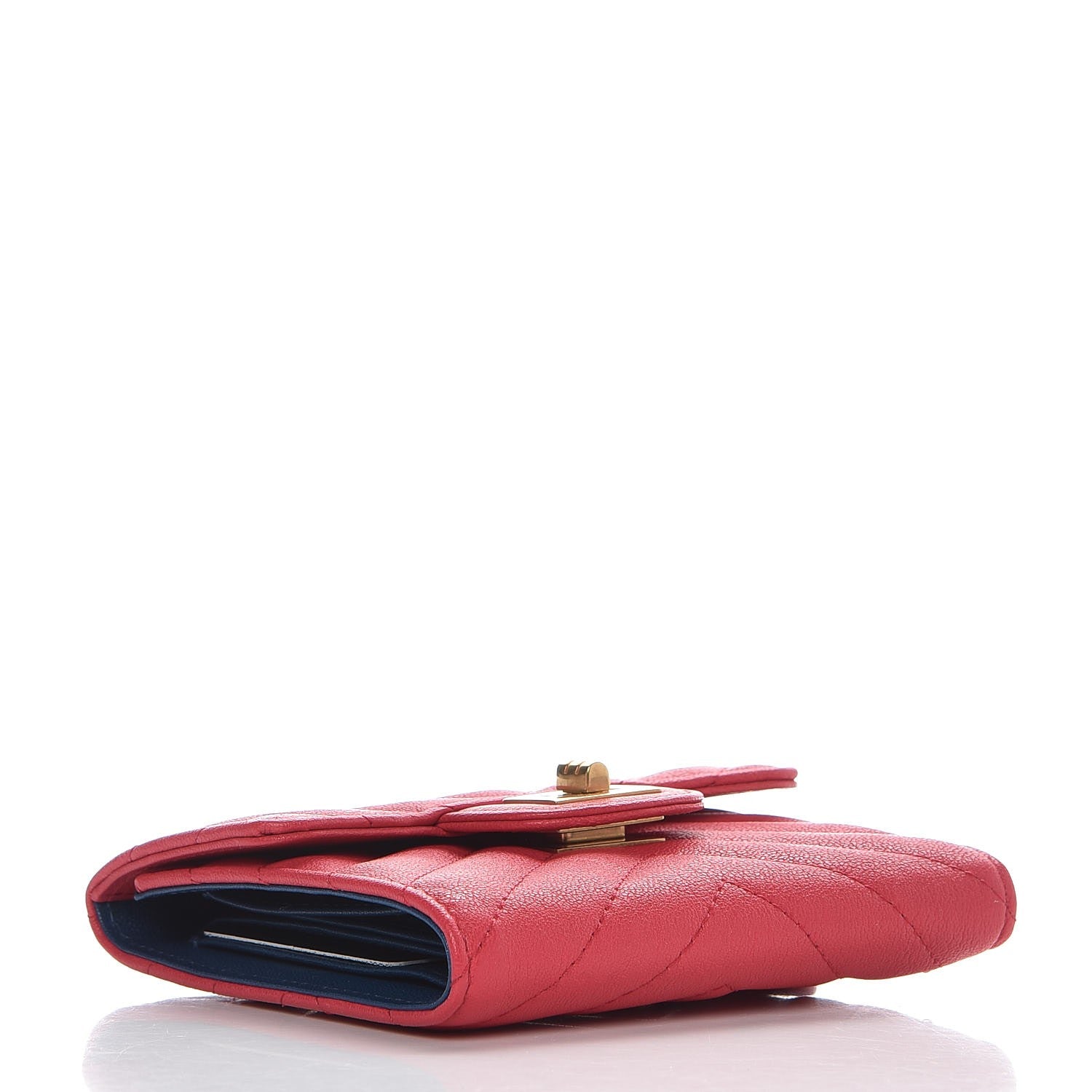 Chanel Sheepskin Chevron Quilted Reissue Compact Wallet Light Red 4 of 8