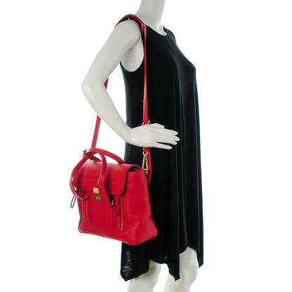 3.1 Phillip Lim 3.1 Textured Calfskin Medium Pashli Satchel Red 2 of 7