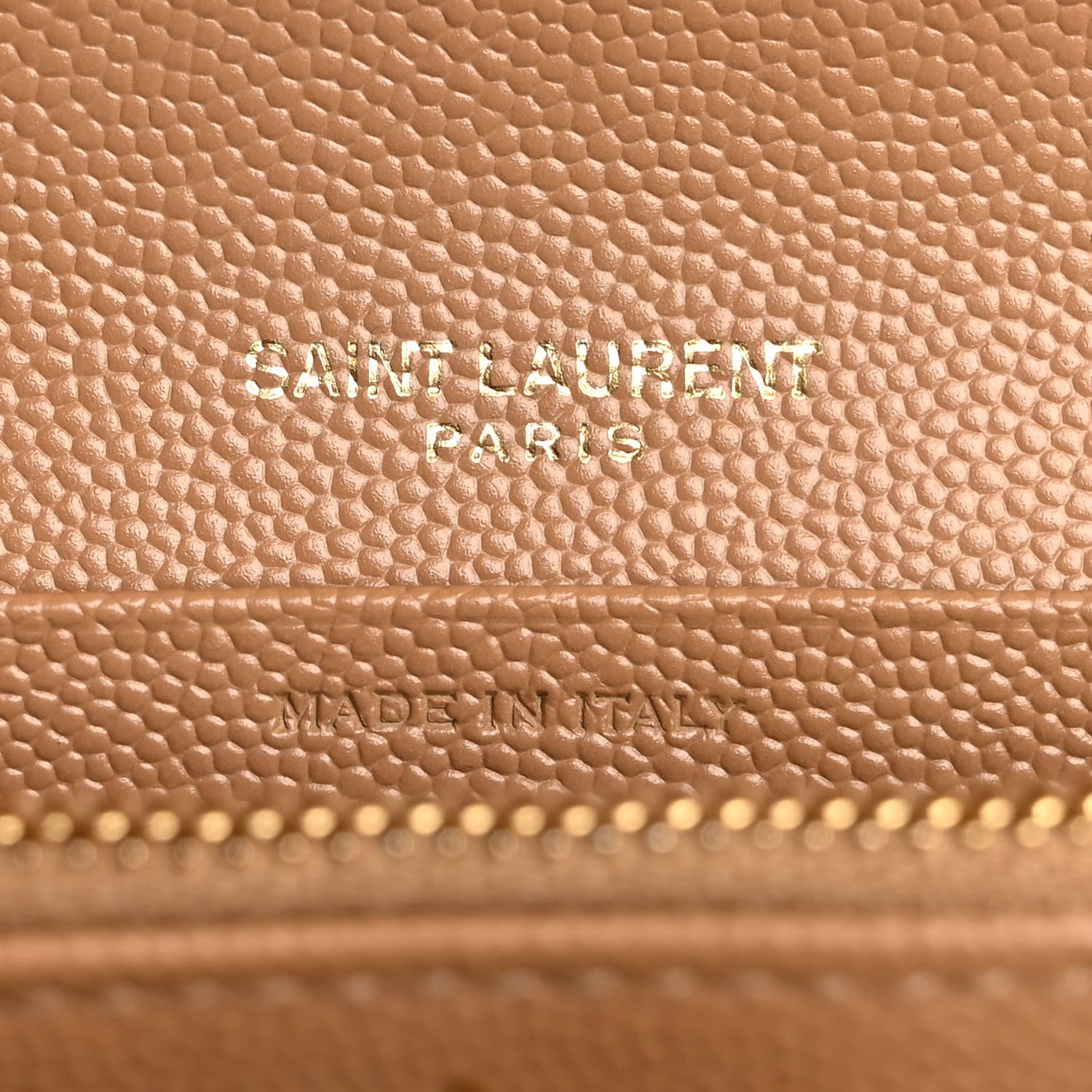 Saint Laurent Grain De Poudre Matelasse Chevron Monogram Flap Wallet Cork 6 of 12