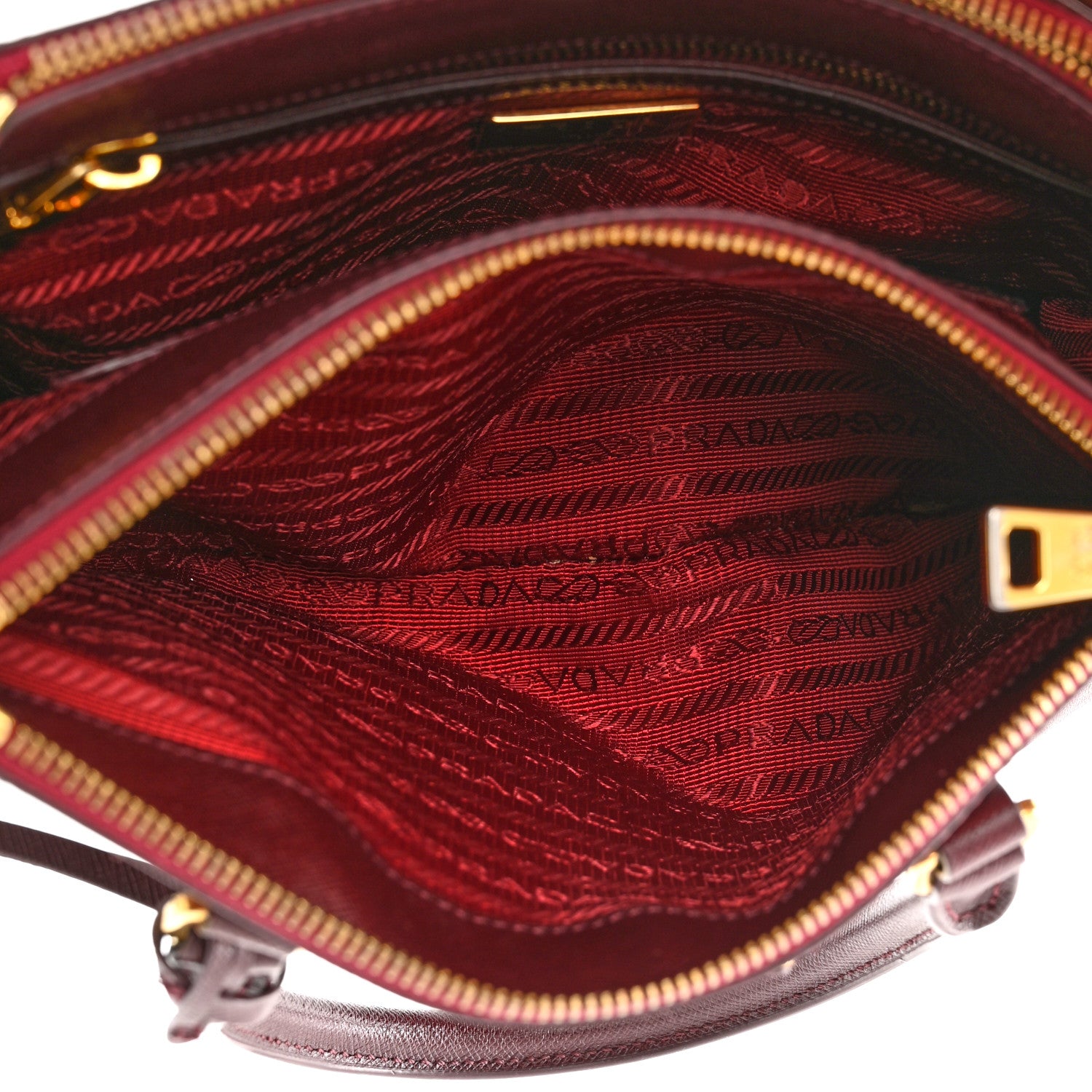 Prada Saffiano Mini Galleria Double Zip Tote Granato 7 of 18