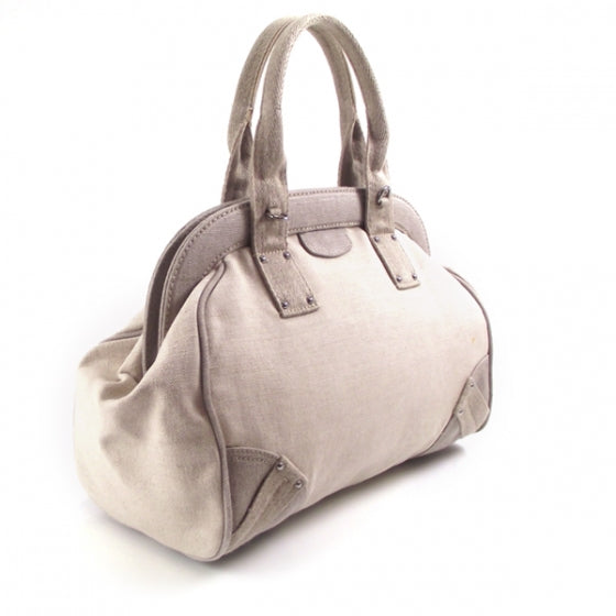 Prada Canvas Doctor Bag Beige 3 of 11