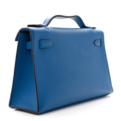 Hermes Swift Kelly Pochette Clutch Bleu France 3 of 11