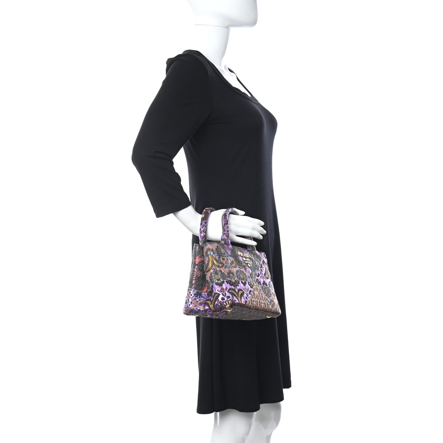 Broccato Lame Floral Chain Tote Multicolor