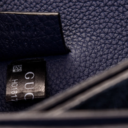 Gucci Soft Grained Calfskin Small Jackie Shoulder Bag Classic Blue Marine 12 of 21