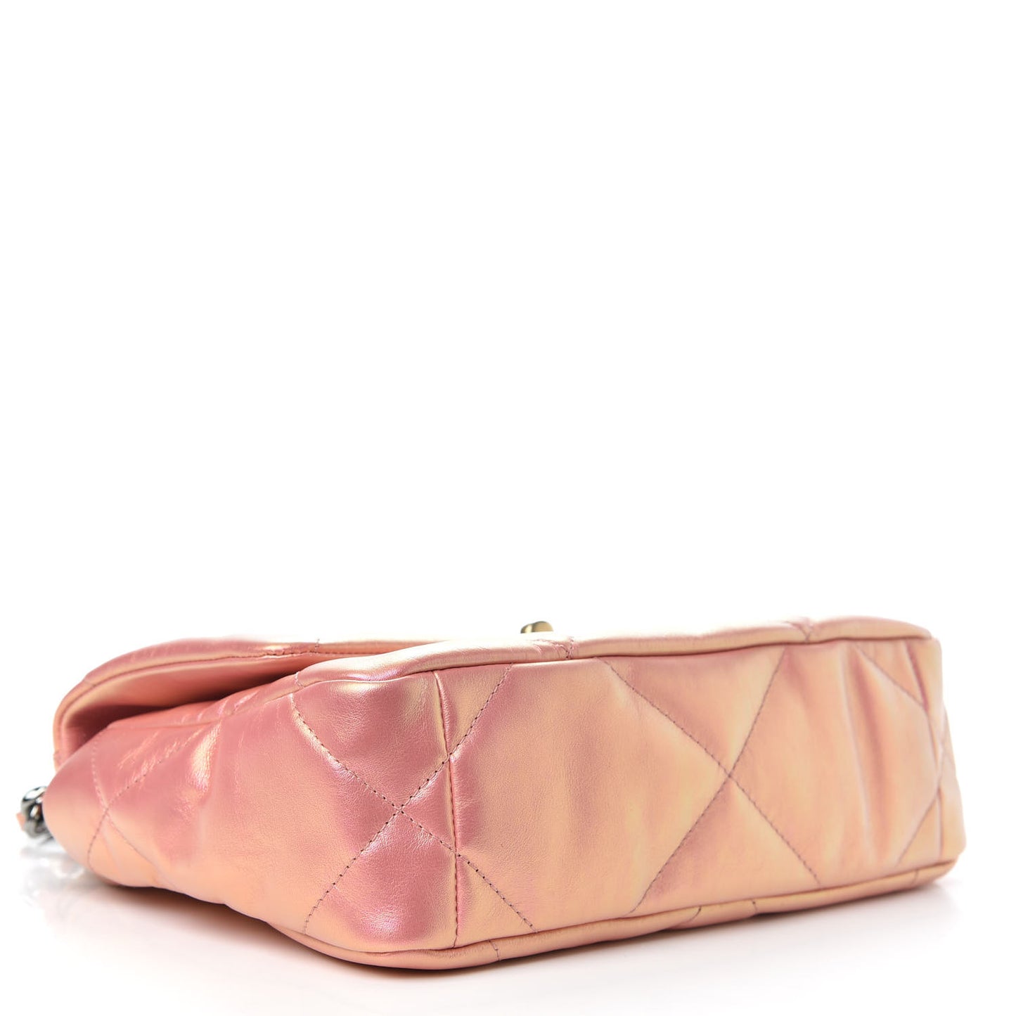 Iridescent Calfskin Quilted Medium Chanel 19 Flap Pink