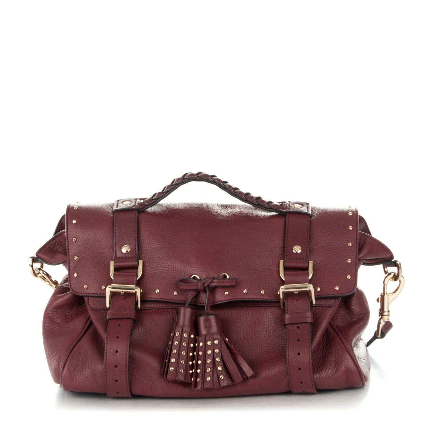 Polished Buffalo Medium Alexa Tassel Satchel Conker